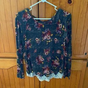 Beautiful soft floral shirt with criss cross back